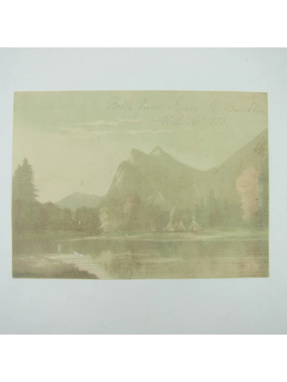 Chromolithograph Print 3 Brothers Rock Yosemite Valley California Antique 1871